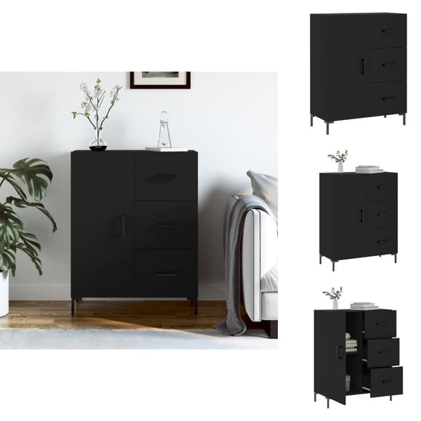 Skänkar & serveringsbord - Living Skåp svart 69,5x34x90 cm konstruerat trä