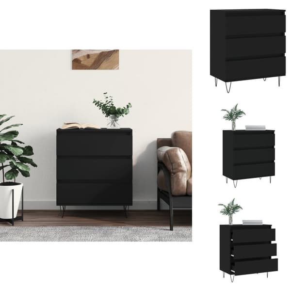 Skänkar & serveringsbord - Living Byrå svart 60x35x70 cm konstruerat trä
