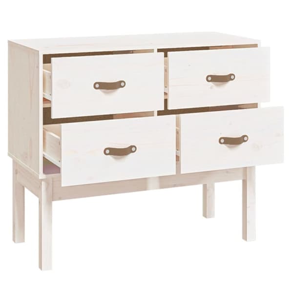 Skænke - Living konsolskab 90x40x78 cm massivt fyrretræ hvid