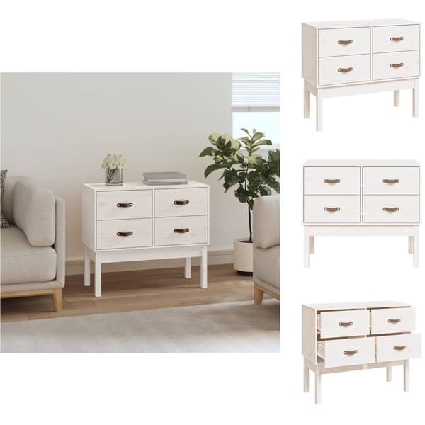 Skænke - Living konsolskab 90x40x78 cm massivt fyrretræ hvid