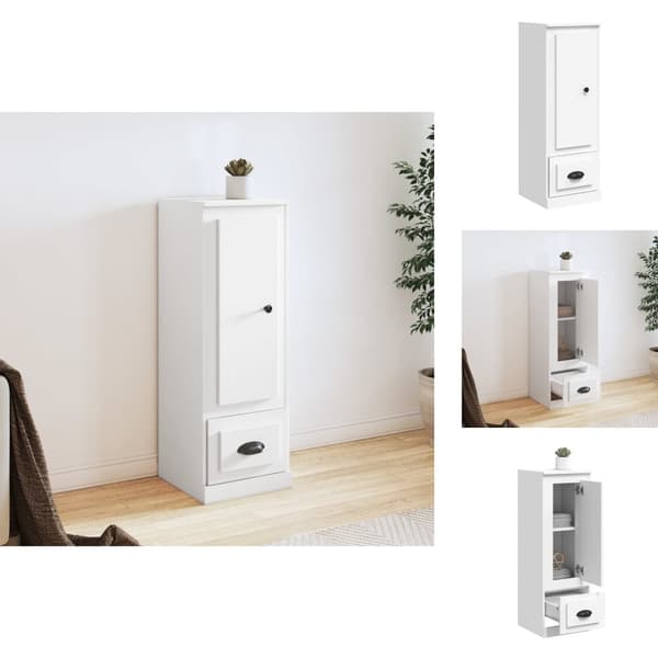 Skænke - Living skab 36x35,5x103,5 cm konstrueret træ hvid