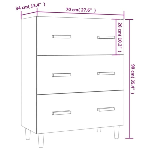 Skænke - Living skænk 70x34x90 cm konstrueret træ betongrå