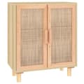 Pikkukuva 3 / 10: Tarjoilupöydät & senkit - Living Senkki ruskea 60x30x70 cm täysi mänty ja luonnonrottinki