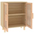 Pikkukuva 6 / 10: Tarjoilupöydät & senkit - Living Senkki ruskea 60x30x70 cm täysi mänty ja luonnonrottinki