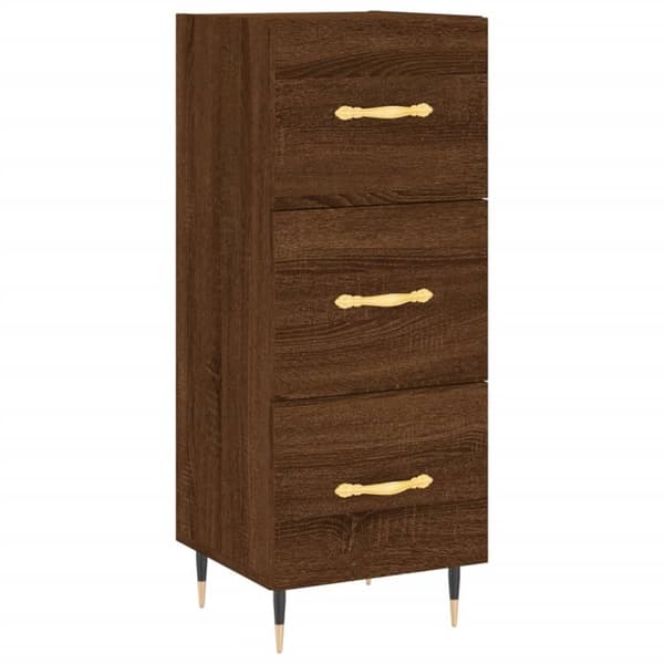 Skænke - Living skab 34,5x34x180 cm konstrueret træ brun egetræsfarve