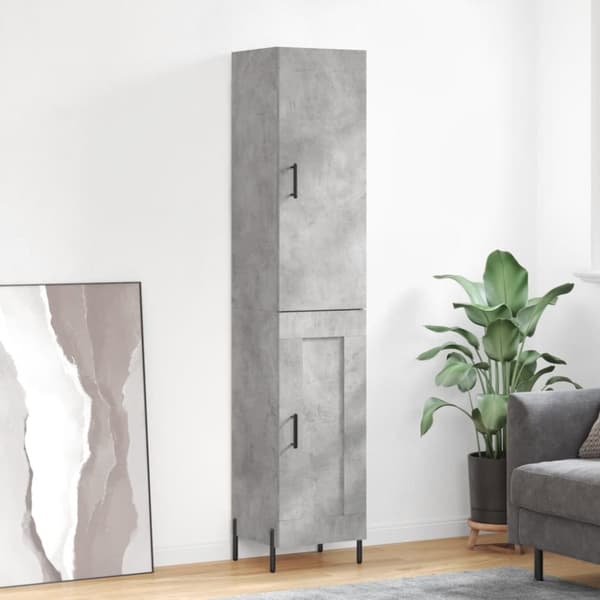 Skänkar & serveringsbord - Living Högskåp betonggrå 34,5x34x180 cm konstruerat trä