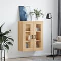 Miniatyrbillede 4 af 11: Skænke - Living væghængt skab 69,5x34x90 cm konstrueret træ sonoma-eg