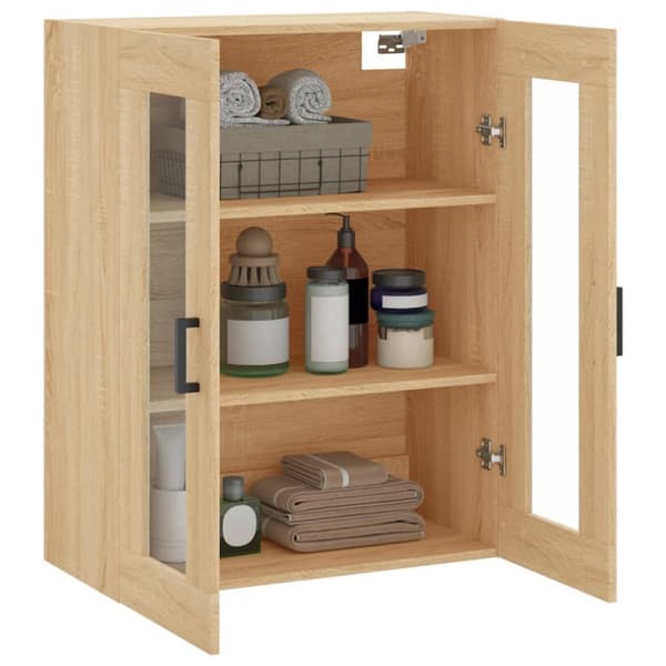 Skænke - Living væghængt skab 69,5x34x90 cm konstrueret træ sonoma-eg