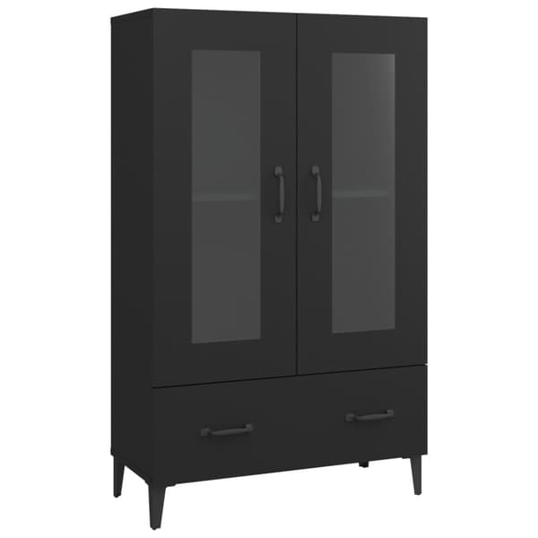 Skænke - Living skab 70x31x115 cm konstrueret træ sort
