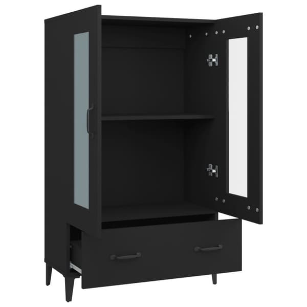 Skænke - Living skab 70x31x115 cm konstrueret træ sort