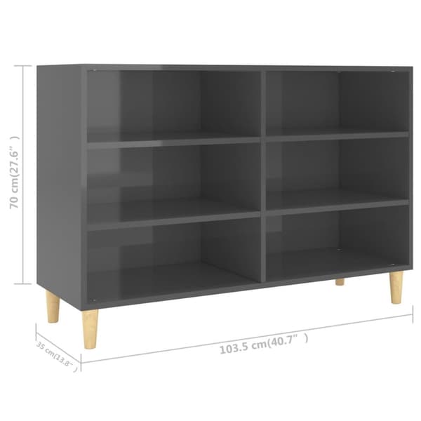 Senkki korkeakiilto harmaa 103,5x35x70 cm tekninen puu - Senkki - Senkit - Home & Living