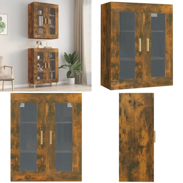 Vægskab 69,5x34x90 cm røget egetræsfarve - Hængende Vægskab - Hængende Vægskabe - Home & Living