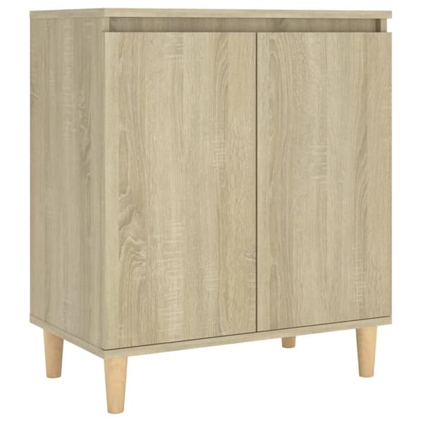 Skænk med massive træben 60x35x70 cm konstrueret træ sonoma-eg - Skænk - Skænke - Home & Living