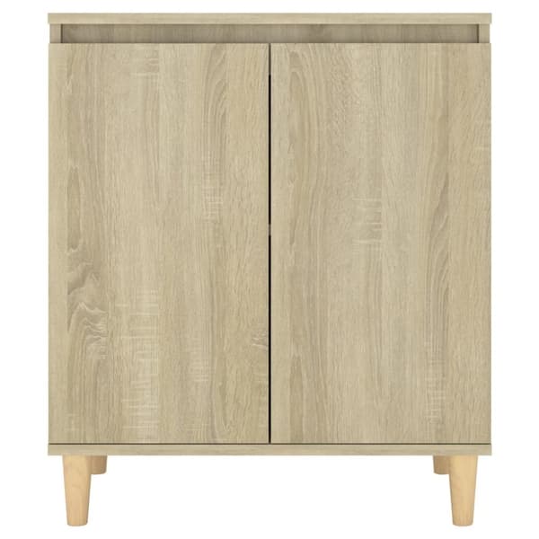 Skænk med massive træben 60x35x70 cm konstrueret træ sonoma-eg - Skænk - Skænke - Home & Living