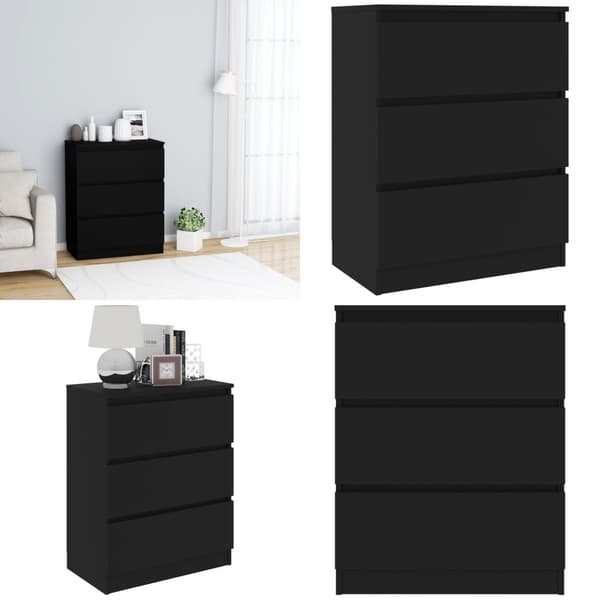Byrå svart 60x35x76 cm konstruerat trä - Skåp - Sideboard - Home & Living