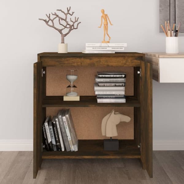 Skänk rökfärgad ek 70x41x75 cm konstruerat trä - Skänk - Skänkar - Home & Living