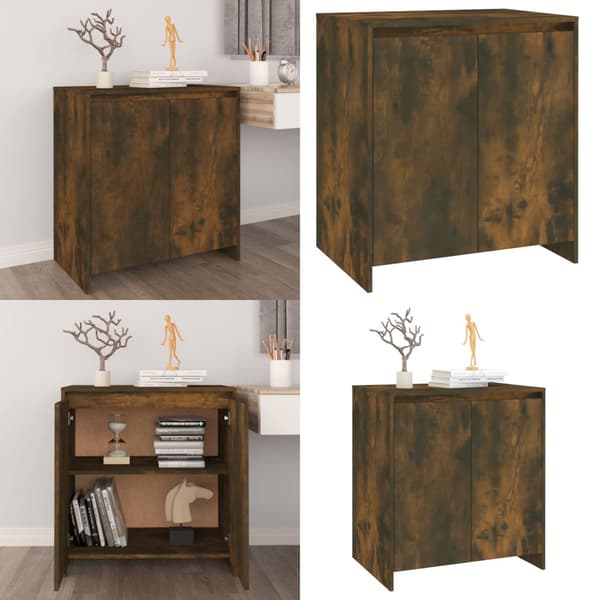 Skänk rökfärgad ek 70x41x75 cm konstruerat trä - Skänk - Skänkar - Home & Living