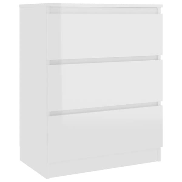 Byrå vit högglans 60x35x76 cm konstruerat trä - Skåp - Sideboard - Home & Living