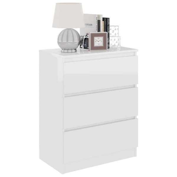 Byrå vit högglans 60x35x76 cm konstruerat trä - Skåp - Sideboard - Home & Living