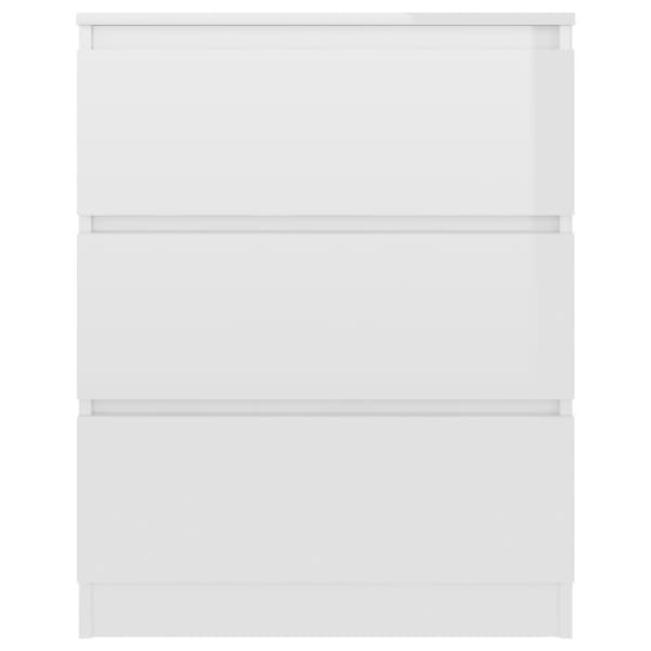 Byrå vit högglans 60x35x76 cm konstruerat trä - Skåp - Sideboard - Home & Living