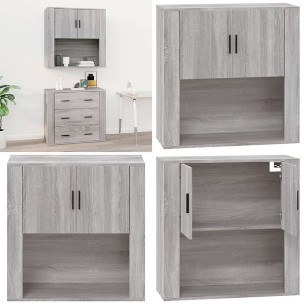 Seinäkaappi harmaa Sonoma 80x33x80 cm tekninen puu - Seinäkaappi - Seinäkaapit - Home & Living
