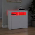 Miniatyrbild 4 av 11: Skänk med LED-belysning vit 80x35x75 cm - Skänk - Skänkar - Home & Living