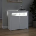 Miniatyrbild 6 av 11: Skänk med LED-belysning vit 80x35x75 cm - Skänk - Skänkar - Home & Living