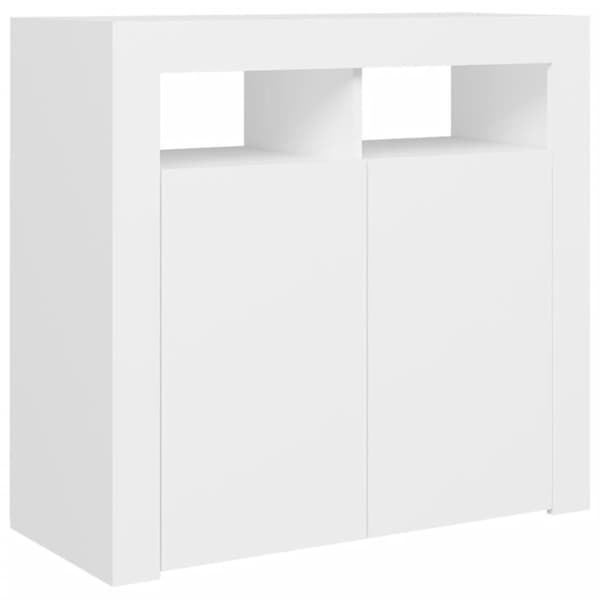 Skänk med LED-belysning vit 80x35x75 cm - Skänk - Skänkar - Home & Living