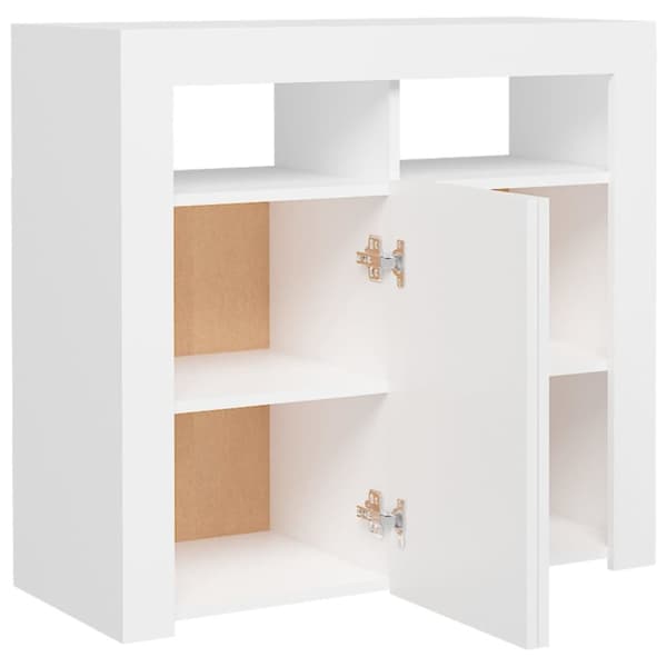 Skänk med LED-belysning vit 80x35x75 cm - Skänk - Skänkar - Home & Living