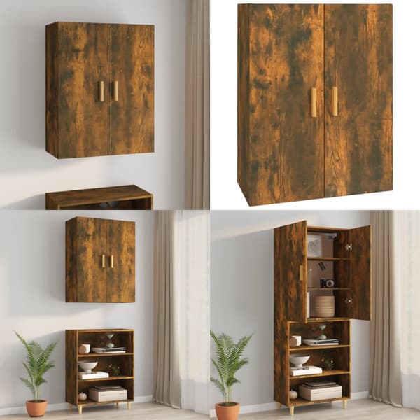 Väggskåp Rökfärgad ek 69,5x34x90 cm - Väggskåp - Hängande Skåp - Home & Living