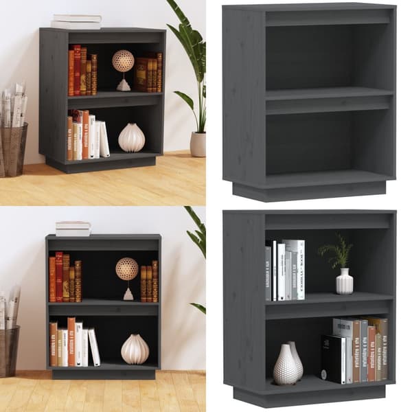 Konsolikaappi harmaa 60x34x75 cm täysi mänty - Konsolikaappi - Konsolikaapit - Home & Living