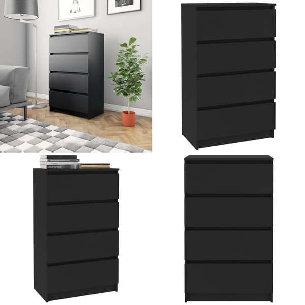 Skænk 60x35x98,5 cm konstrueret træ sort - Skænk - Skænke - Home & Living