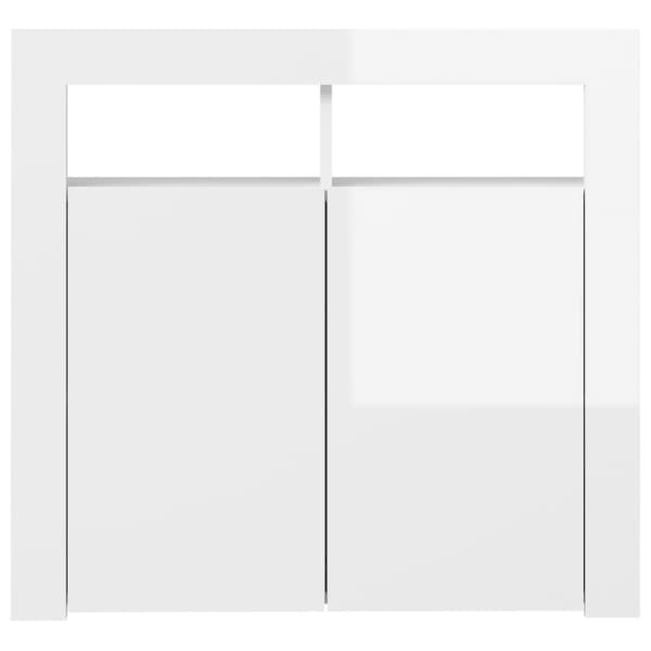 Skänk med LED-belysning vit högglans 80x35x75 cm - Skänk - Skänkar - Home & Living