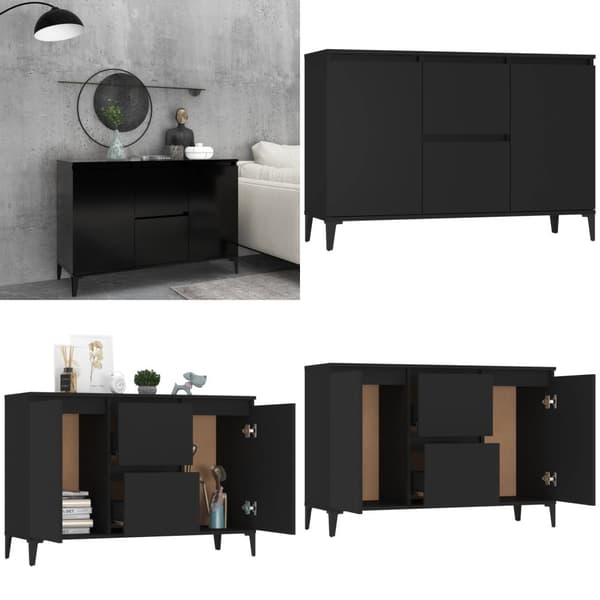 Senkki musta 104x35x70 cm tekninen puu - Senkki - Senkit - Home & Living