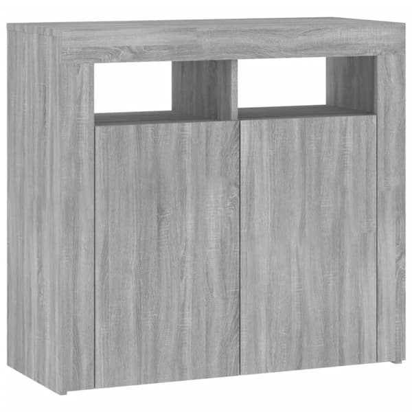 Skänk med LED-belysning grå sonoma 80x35x75 cm - Byrå - Byråer - Home & Living