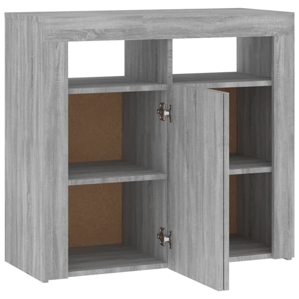 Skänk med LED-belysning grå sonoma 80x35x75 cm - Byrå - Byråer - Home & Living