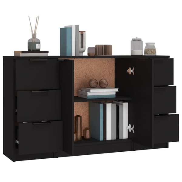 Senkit 3 kpl musta tekninen puu - Senkki - Senkit - Home & Living