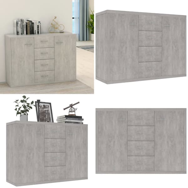 Skænk 88 x 30 x 65 cm spånplade betongrå - Skænk - Skænke - Home & Living