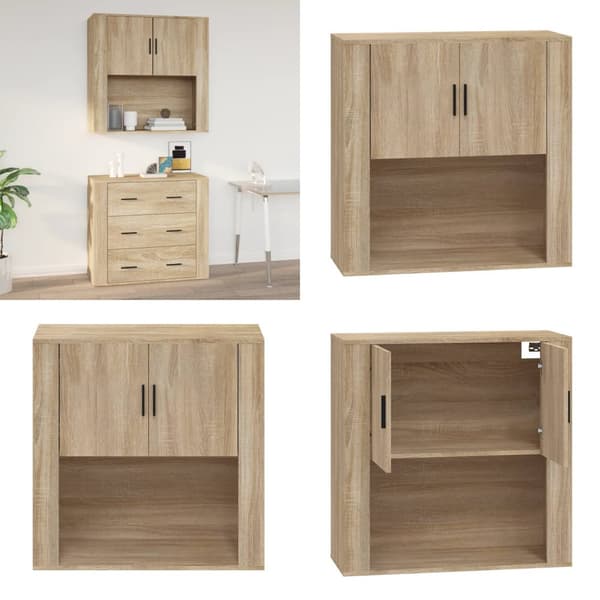 Vægskab 80x33x80 cm konstrueret træ sonoma-eg - Vægskab - Vægskabe - Home & Living