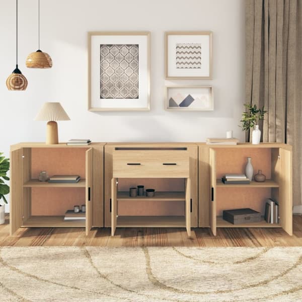 Skänk 3 delar Sonoma ek konstruerat trä - Skänk - Skänkar - Home & Living