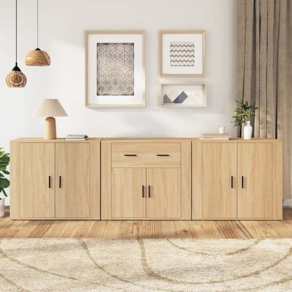 Skänk 3 delar Sonoma ek konstruerat trä - Skänk - Skänkar - Home & Living