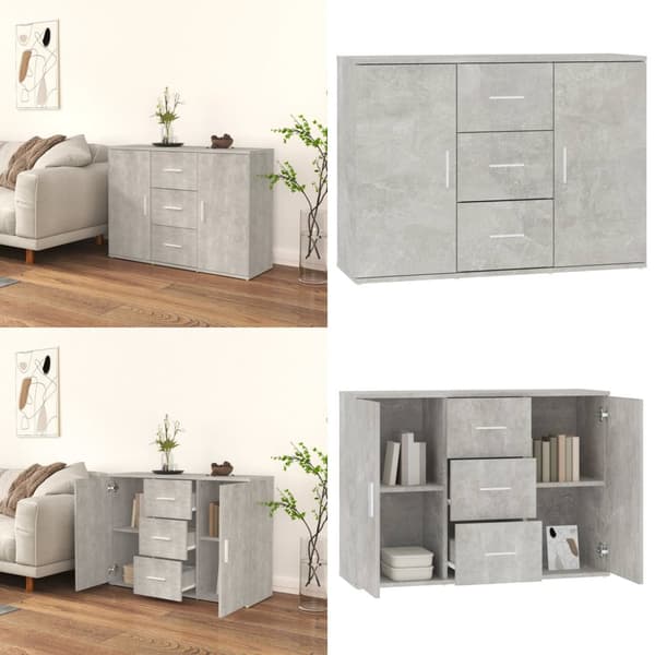 Skänk betonggrå 91x29,5x65 cm konstruerat trä - Skänk - Skänkar - Home & Living