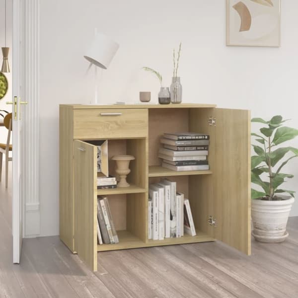 Senkki Sonoma-tammi 80x36x75 cm tekninen puu - Senkki - Senkit - Home & Living