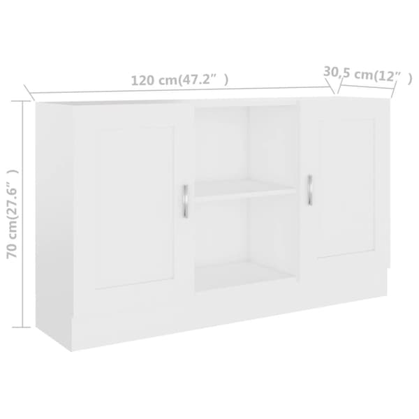 Skænk 120x30,5x70 cm konstrueret træ hvid - Skænk - Skænke - Home & Living