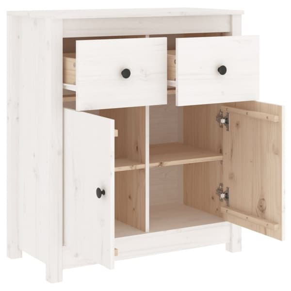 Skænk 70x35x80 cm massivt fyrretræ hvid - Skænk - Skænke - Home & Living