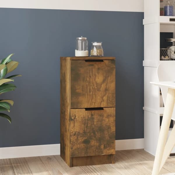 Förvaringsskåp rökfärgad ek 30x30x70 cm konstruerat trä - Skänk - Skänkar - Home & Living