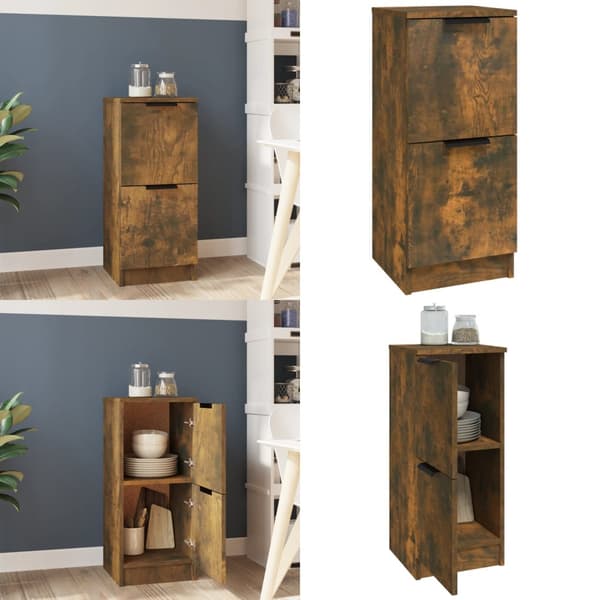 Förvaringsskåp rökfärgad ek 30x30x70 cm konstruerat trä - Skänk - Skänkar - Home & Living