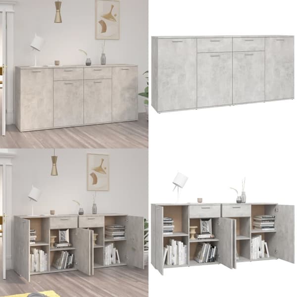 Skænk 160x36x75 cm konstrueret træ betongrå - Skænk - Skænke - Home & Living