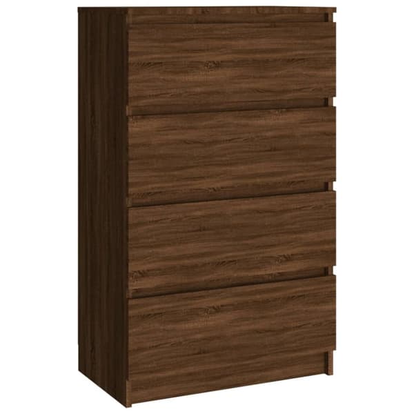 Kommode 60x35x98,5 cm konstrueret træ brun egetræsfarve - Skænk Skænke - Skab - Home & Living