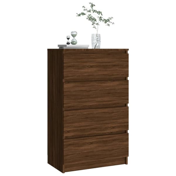 Kommode 60x35x98,5 cm konstrueret træ brun egetræsfarve - Skænk Skænke - Skab - Home & Living